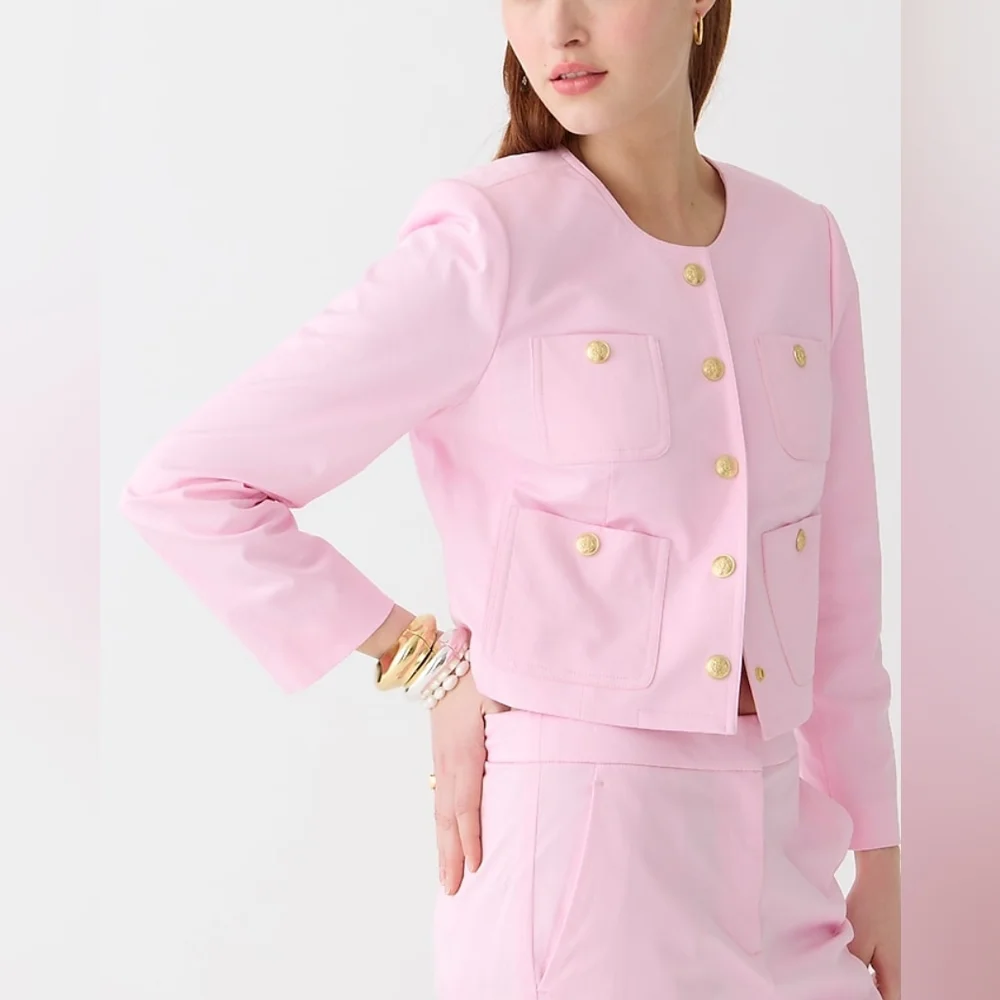 Louisa lady jacket in lightweight chino in cupcakes blush